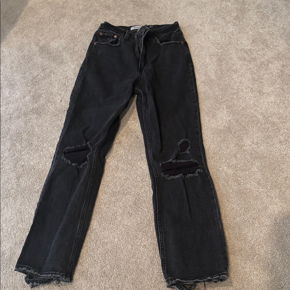 Abercrombie & Fitch Black distressed Denim Jeans